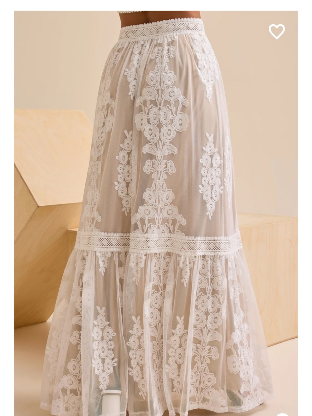 Altar'd State White Embroidered Lace Maxi Two-Piece Dress - Picture 6 of 7